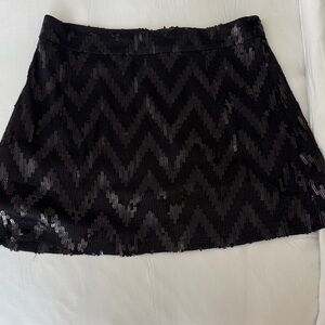 Nanette Lepore Black Sequin Mini Skirt